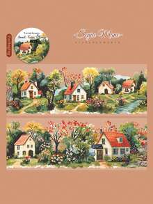1 Roll Small Town Landscape & House PET Decorative Tape, Suitable For Scrapbooking, DIY, Photo Album, Planner - Multicolor - View 14