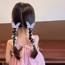 2pcs Elegant Butterfly Headbands For Girls - Vibrant Floral & Accents, Durable Plastic Hair Accessories For Daily Wear & Special Events, Parties, All-Season Use, Daily Wear Headband | Elegant Hair Tie | Intricate Design - 淺灰色 - 查看 5