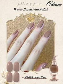 COLORROSE 11ml Peel Off Nail Polish, Nail Gel,Water Based, With Nourishing Oil, Bright Glaze Color, Quick Drying, Round Brush Head For Easy Apply - Khaki - View 2