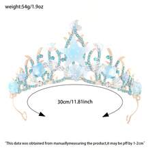 1件海洋风手工皇冠，饰有海星、美人鱼尾巴和贝壳，成人派对/生日/婚礼新娘头饰情人节配饰 - 彩色 - 查看 7