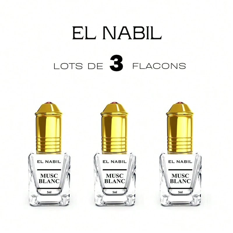 EL NABIL Musc Blanc Lot 5ML Alcohol-Free Perfume Extract - 白麝香葡萄酒 - 查看 1