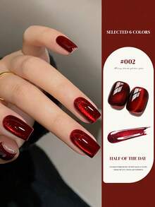 15ML容量,2025秋冬季节,新年新礼物,闪耀宝石红樱桃深酒红色水晶猫眼凝胶指甲油。适合所有季节,半透明猫眼磁性美甲美甲。与底油和面油一起使用,需要紫外线灯。植物基猫眼色套装适合初学者、家庭、办公室、通勤、奢华约会。沙龙级风格,可持续28天。 - 彩色 - 查看 18