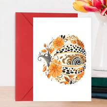 1 Stück Aquarell Kürbis Grußkarten mit Umschlägen, Herbst Kartenset, Herbst Schreibwaren für Frauen, Blanko Herbst Karten. Süßes oder Saures