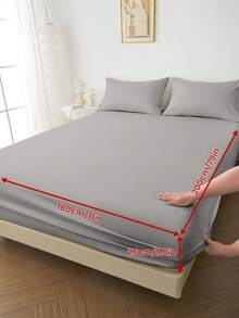 1 bộ ga trải giường cotton 100%, màu trơn, chất liệu dệt may gia đình thoải mái, mềm mại và thân thiện với da, thoáng khí, chống xù lông, phù hợp cho mọi mùa, vừa với giường đơn, đôi, cỡ Queen, cỡ King, có tác dụng bảo vệ nệm, có thể giặt máy, tái sử dụng, thích hợp trang trí phòng ngủ. - Nhiều màu - Xem 14