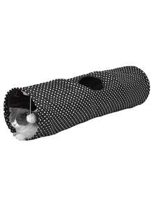 1个涤纶印花黑色波点猫隧道，宠物自娱玩具，小型宠物室内活动互动玩具 - 彩色 - 查看 5