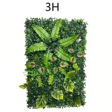 1 件人造绿色植物墙板带草花黄杨树篱墙户外人造隐私栅栏屏风假花草篱笆板墙壁装饰适用于室外室内