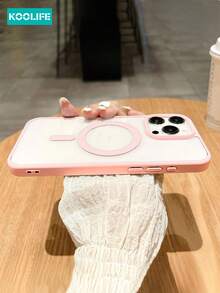 1pc Acrylic Magnetic Wireless Charging Anti-Drop Slim Candy Color TPU Edge Phone Protective Case Compatible With IPhone 17 ProMax/17/17 Pro/17 Air/16/16 ProMax/16 Pro/16/15/15 Pro/15 ProMax/15 Plus/14/13/12/11