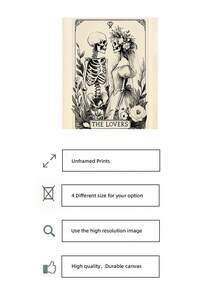 1件哥德式塔羅占卜骷髏書迷禮物，包含巫術圖書館海報，暗黑學院風神秘學無框裝飾畫，適合閱讀角落/宿舍裝飾，完美禮物與派對裝飾（神秘書籍牆飾返校季） - 彩色 - 查看 5