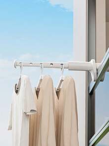 1pc Travel Clothes Drying Rack, Non Perforated And Extendable Clothes Drying Pole. Folding Multifunctional Hotel Balcony Clothes Rack, Portable Storage, Laundry Storage And Storage. Home And Daily Necessities, Drying Racks. Storage And Organization. - Multicolor - View 3