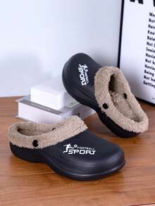 Men's Winter New Thermal Slippers, Indoor Non-Slip Soft Thick Sole Couple Outdoor Wear, Plush Lining Warm Casual Home - Black - View 5