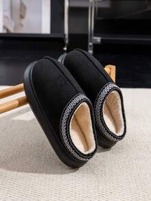 أحذية منزلية فاخرة، أحذية شتوية سميكة الأرضية دافئة ناعمة، مانعة للانزلاق، مناسبة للارتداء الداخلي والخارجي، للرجال والنساء في فصلي الخريف والشتاء