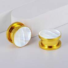 2 件装热销圆形海螺形 316 不锈钢耳塞 耳洞 女士身体饰品耳塞 - round - 查看 20