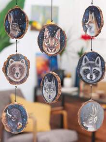 Set de 10 rebanadas de madera natural sin terminar con corteza, de 4,0-4,7 pulgadas de diámetro, kits de artesanía de madera, artesanías redondas, decoraciones navideñas, manualidades DIY con corteza para artesanías rústicas de boda - color madera - Ver 5