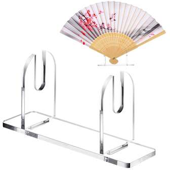 1pc Acrylic Fan Stand, Transparent Minimalist Folding Fan Display Holder, Suitable For Chinese Culture Fans And Home Decor, Used To Display Folding Fans, Easy To Install And Sturdy