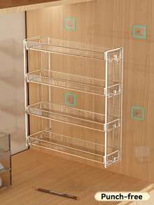 1pc Wall-Mounted Storage Rack, Makeup Organizer Shelves For Bathroom Vanity, Cosmetics Display Shelf, Multifunctional Storage Rack For Collectible Figurines, Snacks, Hair Accessories, Nail Polish, Sunglasses | Bathroom Accessories