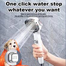 Dog Shower Attachment, Dog Shower , Pet Shower Attachment For Fast And Easy Dog Bathing, Filtered Shower Head With High Pressure, Water Saving, Multi-Modes Handheld Showerheads Water Stop Switch Button - 銀色 - 查看 4