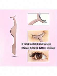 1支不锈钢睫毛镊子，睫毛嫁接镊子，睫毛卸除镊子，睫毛胶涂抹工具，女士适用，化妆，价格实惠，房间装饰，梳妆台，旅行，卧室，化妆配件，镊子，价格实惠，圣诞礼物，化妆，化妆工具，便宜货，礼物，女士礼物，圣诞礼物，赠品，旅行，便宜货，旅行必备 - 彩色 - 查看 2