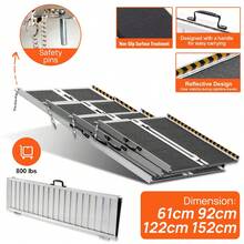 PORIYA Multi Size Aluminium Ramp Anti Slip Folding Loading Threshold  Portable Access - 2FT - View 1