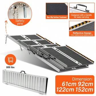 PORIYA Multi Size Aluminium Ramp Anti Slip Folding Loading Threshold  Portable Access