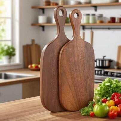 Eliptyczna domowa deska do krojenia pizzy z uchwytem, deska do owoców, deska do krojenia z drewna sandałowego, tacka na ser, drewniana deska do krojenia z uchwytem