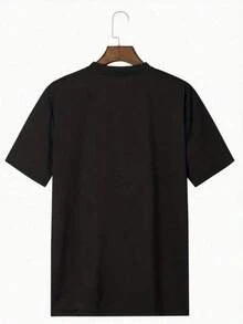 "Anti Social Club" Print 1 Unit, 220g, Digital Graphic Printing, Streetwear Theme, 100% Cotton, Cool Casual T-Shirt, Men, Round Neck, Short Sleeve - màu đen - Xem 3