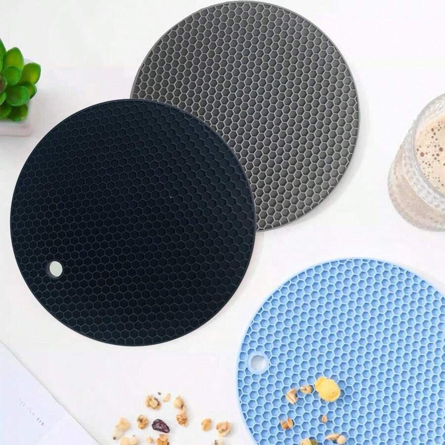 6pcs Silicone Drink Coasters With Stainless Steel Holder, Reusable & Easy To Clean - Perfect For Protecting Tables & Patio Furniture From Water Rings & Stains - Ideal For Home Use With Cups, Mugs & Beverages, Silicone Coasters For Drinks, Christmas