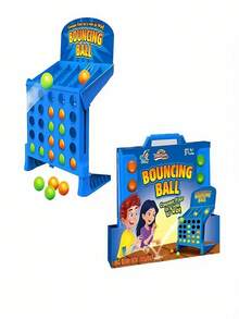 [Interactive Bouncing Ball Game] Interactive Bouncing Ball Board Game For Family Fun | Strategy Tabletop Game, Enhances Logic Skills For Kids, Exciting Group Play, Durable Plastic, Mixed Colors, Win By Aligning Four Balls - Multicolor - View 6
