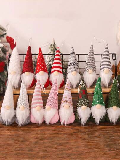 3pcs Christmas Faceless Dwarf Pendant Decor Christmas Tree Hanging Santa Gnomes Ornaments Suitable For Christmas Tree,Wreath,Tablecenter,New Year Party Gift,Holiday Xmas Home Decor Supplies