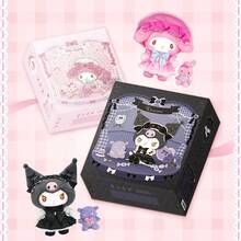 Miniso 1pc Sanrio Kuromi Plush Doll, Unique Dark Sweet Style, Detailed Skull Decor With Bow, Suitable For Self-Use Or Birthday Gift For Friends - Black - View 5