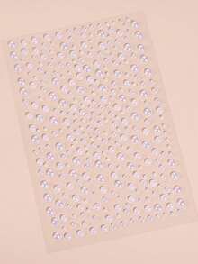 1pc 3D Pearl Face Jewel Eye Shadow Sticker, Self-Adhesive Face & Body Eyebrow Diamond Nail Sticker, Diamond Decor, Christmas Holiday Gift - Multicolor - View 4