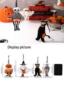 1 件万圣节装饰迷你挂饰黑猫小雕像南瓜派对酒店场景装饰道具，高品质娃娃，派对礼物，毕业礼物，开斋节礼物，手工艺术品，圣诞节礼物，复活节收藏娃娃