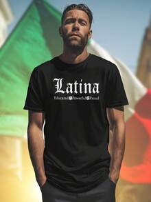 Latina Educated Powerful Proud Maglietta Uomo Casual Streetwear Moda  Regalo Unico Orgoglio Latino Qualità Comoda Idea Regalo Amici Famiglia Fashion Outfit Stile Giovane