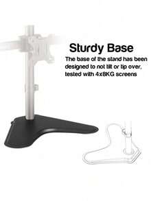 Single Screen Monitor Mount For 13"-32" Monitors With Swivel, Tilt And Rotate - Black - Default - View 6