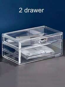 1pc Acrylic Transparent Drawer Style Makeup Jewelry Storage Box, Display Rack. Desktop Organizer For Jewelry, Lipstick, Eyeshadow, Cushion, Skincare Products. Jewelry Display, Stationery Storage For Women Storage Organizer Travel Holiday Essential Fall Decor Autumn Halloween - Transparent color 1 - View 16