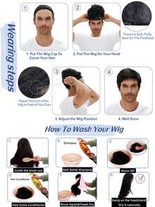 12-Inch Deep Brown Curly Synthetic Wig For Men, Realistic Short Hair Wig Suitable For Daily Wear, Role Play, Parties, Cosplay And More, REEWES Brand - Chocolate Brown - View 8