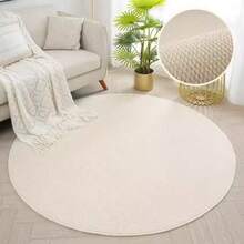 1pc Round Rug Faux Sisal Round Area Rug, Comfortable For Bedroom, Living Room, Study, Entryway, Dining Room, Laundry Room, Room Decor As Floor Mat, Non-Slip Absorbent Floor Mat Bedroom Rug, Washable & Non-Slip, Rugs For Living Room - Indoor All-Season Home Decor, Circle Bedroom Rugs, Easy To Clean, Bedside Rug, Living Room Carpet, House Decor | Bedroom Decor - Brown - View 5