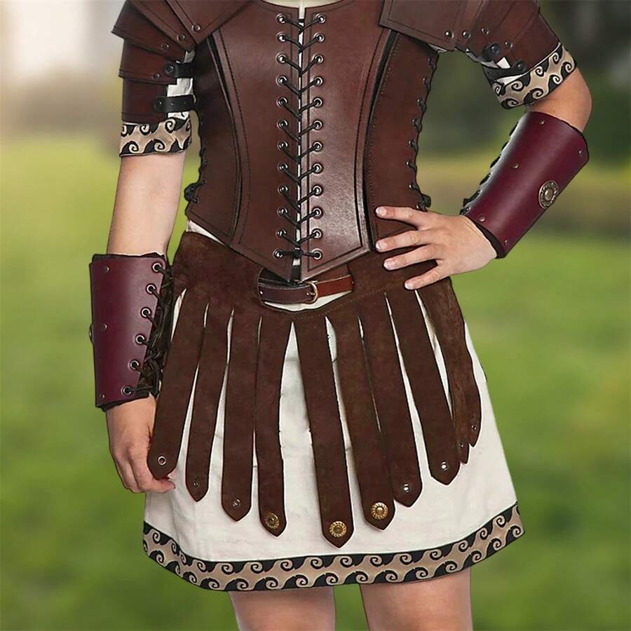Medieval PU Leather Tassel Skirt With Belt Roman Apron Belt Vintage ...