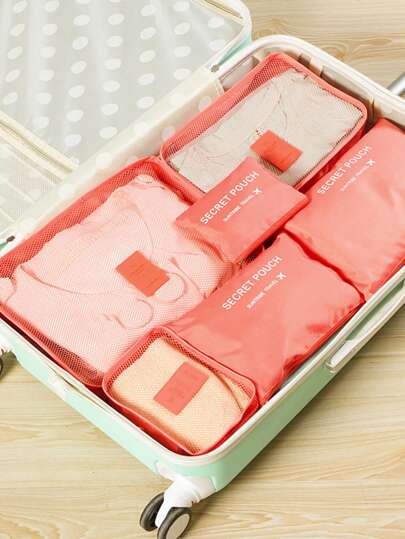 6 Pack Travel Organize Bags Set, Laundry Pouch, Clothes Zipper Storage Bag, Shoes Bag Six Piece Set, Travel Clothes Organizer, Dorm Essentials For School Student Teacher Travel Storage Bag Set With Lingerie Bag Waterproof Dustproof With Zipper For Luggage Back To School Nylon, For Men And Women For Student Travel Essentials