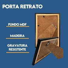 Kit 3 Porta Retrato Molduras Para Fotos 10x15 A6 Com Vidro - Preto - Visão 7
