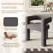 Ergonomic Armchair With Premium Teddy Pile, Unique Design, Maximum Comfort And Versatility The Modern, Multifaceted Armchair Is Robust, Stylish And Can Be Assembled In No Time - Màu xám đen - Xem 4
