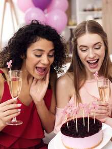 10/100支粉色蝴蝶结牙签，优雅粉色蝴蝶结鸡尾酒签 - 手工天然竹牙签，适合生日派对用品，可用于饮料、开胃菜、烘焙、婚礼甜点、派对、蛋糕和纸杯蛋糕装饰以及派对食品（水果、糖果） - 彩色 - 查看 3