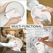 2/4 Piezas Paños de cocina con estampado de fantasma, adecuados para regalos de Halloween, decoraciones de Halloween, súper absorbentes de microfibra moderna para cocinar, hornear, lavar platos, limpiar, toallas de mano, paños de té, suaves y muy absorbentes, decoración de cocina, regalos para vecinos, madres, cumpleaños, inauguración de la casa para amigos, artículos esenciales de cocina, necesidades diarias - Multicolor - Ver 9