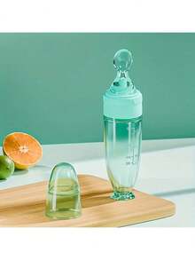 Bình sữa silicon nhiều màu 90ml/3OZ mới, Bình đựng cháo kèm thìa ăn bằng silicon mềm, cốc hút và nắp chống bụi, bình sữa bóp mềm - Nhiều màu - Xem 13