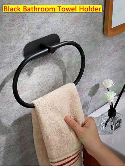 Toalheiros adesivos para parede de banheiro, porta-toalhas para cozinha, banheiro e lavanderia, porta-toalhas de mão em aço inoxidável, porta-toalhas, porta-pano de prato sem furos, cabides para toalhas resistentes, porta-toalhas para lavagem do rosto, ganchos