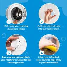 Washing Cleaner Descaler 12 Pack - Deep Cleaning Tablets HE Front Loader & Top Load Washer, Septic  -Friendly Deodorizer, Clean Inside Drum And Laundry Tub Seal - 12 Month Supply  Multifunction Strong Deodorization - 彩色 - 查看 3