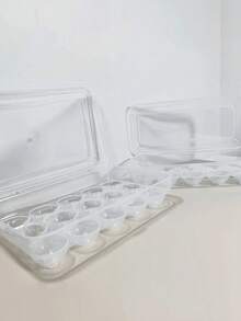 1 pieza Contenedor de almacenamiento de huevos para refrigerador, caja de conservación de alimentos de cocina, estante de huevos creativo, caja de almacenamiento transparente
