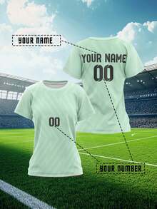 2025 Customized Sports Jersey, Summer Outdoor Sportswear Short Sleeve Top, Women's Sports Team Club Training Jersey Top With Front & Back Personalized Name & Number, Moisture-Wicking Breathable Casual Everyday Wear, Party Outfit