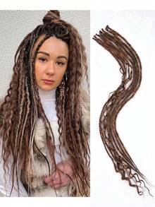 Tóc tết Dreadlock màu 24 inch Flying Goddess Curls Extensions Bộ tóc tết Dreadlock 24 inch Bộ tóc tết tổng hợp Boho Tóc tết Dreadlock xoăn kiểu Hippie 8 chân tóc tết thủ công - Nhiều màu - Xem 13
