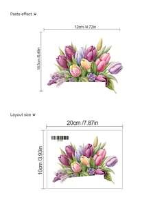 1pc Removable Creative Tulip Switch Sticker, Green Plant Flower Wall Decal, Green Leaf Sticker For Switch, Decorative Art Mural Suitable For Living Room, Bedroom, Bathroom, Kitchen, Home Decor