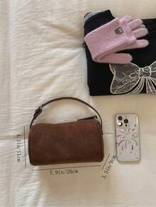 Hatastic Bolsos cruzados de piel de ante premium para mujer, bolso de hombro pequeño con correa ajustable y bolso hobo cruzado, bolso de mano de color café, regalo de Navidad - Café - Ver 7